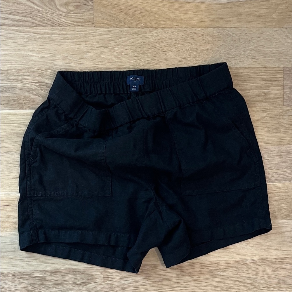 J. Crew Factory Women's Black Linen Blend Shorts